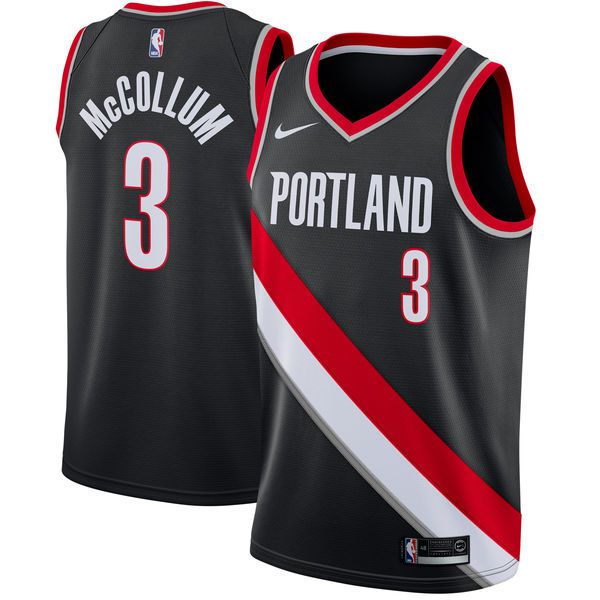 Men Portland Trail Blazers #3 Mccollum Black Game Nike NBA Jerseys